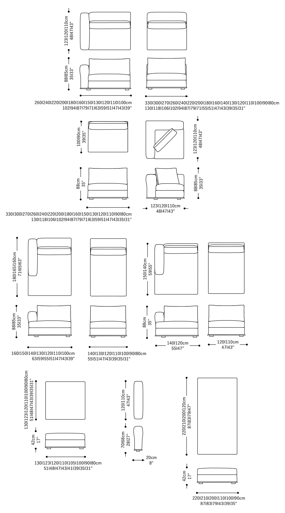 Image of the complete dimensions of the product